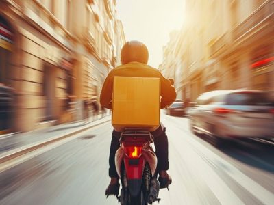 Fast delivery advertisment background with copy space.